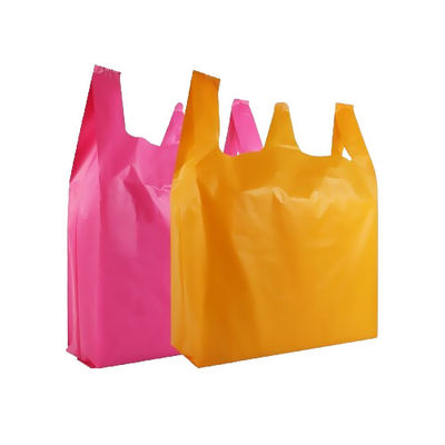 品質  30μm Heavy Duty Plastic Vest Carrier Bags LDPE For Restaurants 工場
