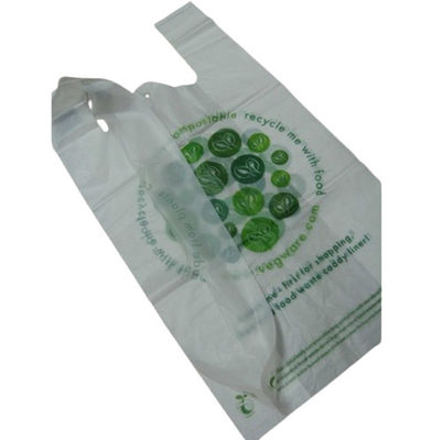 食料品用 プラスチック製 生物分解性 買い物袋 白緑色