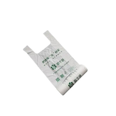 OEM 白色生分解性Tシャツ バッグ 収納袋 PBAT PLA コーンスターチ